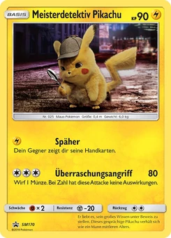 Pokémon-Karte Meisterdetektiv Pikachu SM170