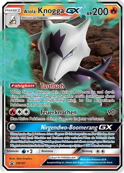 Pokémon-Karte Alola-Knogga GX SM187