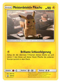 Pokémon-Karte Meisterdetektiv Pikachu SM194