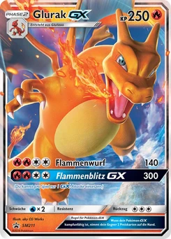 Pokémon-Karte Glurak GX SM211