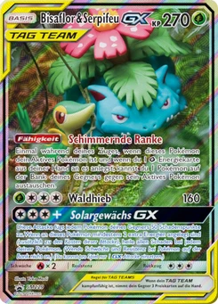 Pokémon-Karte Bisaflor & Serpifeu GX SM229
