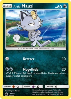 Pokémon-Karte Alola-Mauzi SM43