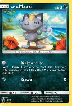 Pokémon-Karte Alola-Mauzi SM51