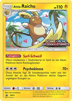 Pokémon-Karte Alola-Raichu SM72