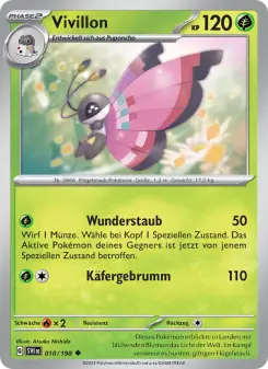 Pokémon-Karte Vivillon 010/198