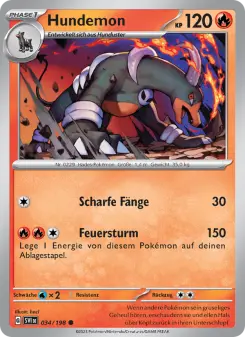 Pokémon-Karte Hundemon 034/198
