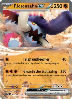Pokémon-Karte Riesenzahn-ex 123/198