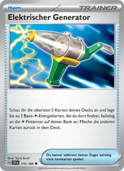 Pokémon-Karte Elektrischer Generator 170/198