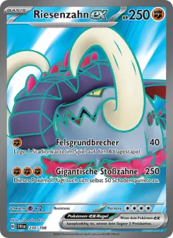 Pokémon-Karte Riesenzahn-ex 230/198