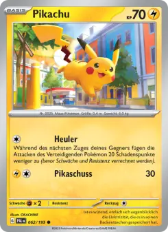 Pokémon-Karte Pikachu 062/193