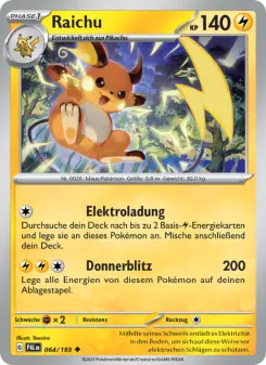 Pokémon-Karte Raichu 064/193