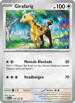 Pokémon-Karte Girafarig 154/193