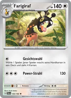 Pokémon-Karte Farigiraf 155/193
