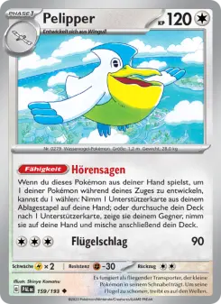 Pokémon-Karte Pelipper 159/193