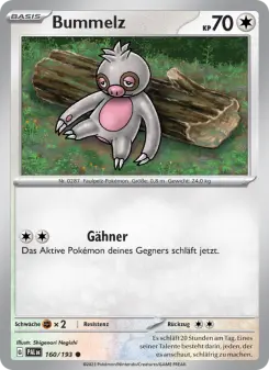 Pokémon-Karte Bummelz 160/193