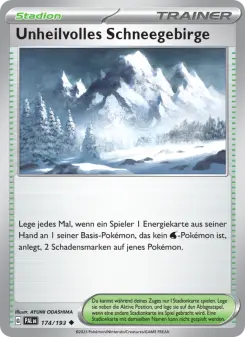 Pokémon-Karte Unheilvolles Schneegebirge 174/193