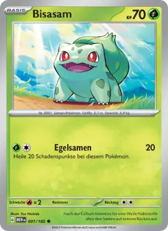Pokémon-Karte Bisasam 001/165