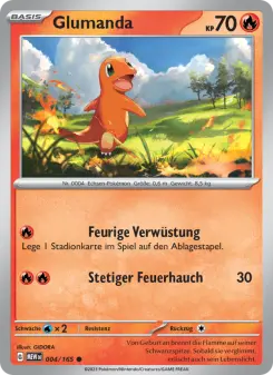 Pokémon-Karte Glumanda 004/165