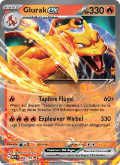 Pokémon-Karte Glurak-ex 006/165