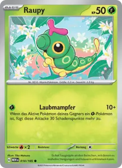 Pokémon-Karte Raupy 010/165