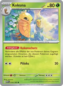 Pokémon-Karte Kokuna 014/165