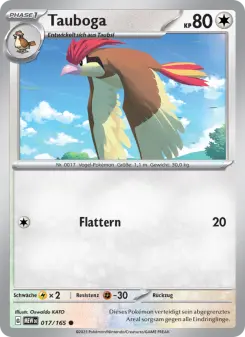 Pokémon-Karte Tauboga 017/165