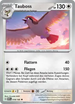 Pokémon-Karte Tauboss 018/165