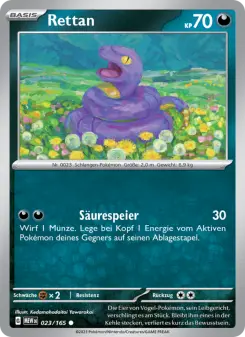Pokémon-Karte Rettan 023/165