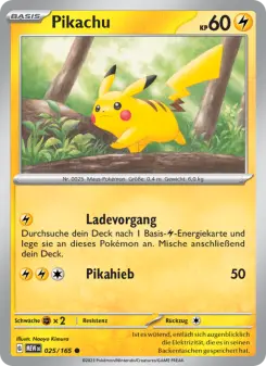 Pokémon-Karte Pikachu 025/165