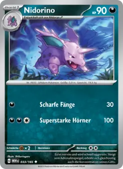 Pokémon-Karte Nidorino 033/165