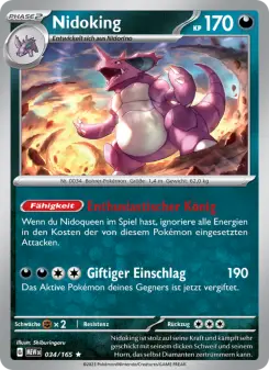Pokémon-Karte Nidoking 034/165
