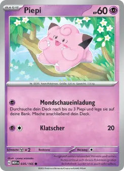 Pokémon-Karte Piepi 035/165