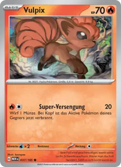 Pokémon-Karte Vulpix 037/165