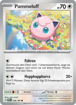 Pokémon-Karte Pummeluff 039/165