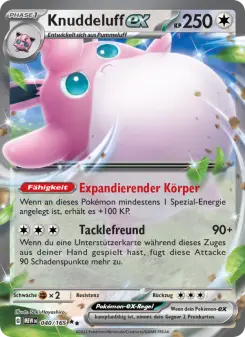 Pokémon-Karte Knuddeluff-ex 040/165
