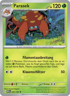 Pokémon-Karte Parasek 047/165