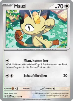 Pokémon-Karte Mauzi 052/165