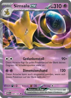 Pokémon-Karte Simsala-ex 065/165