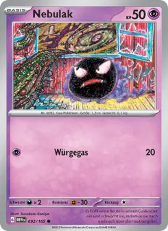 Pokémon-Karte Nebulak 092/165
