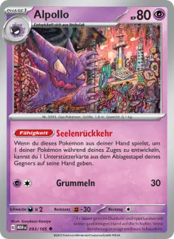 Pokémon-Karte Alpollo 093/165