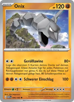 Pokémon-Karte Onix 095/165