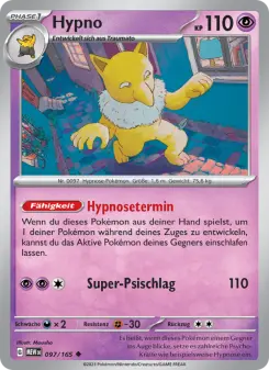 Pokémon-Karte Hypno 097/165