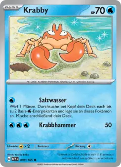 Pokémon-Karte Krabby 098/165