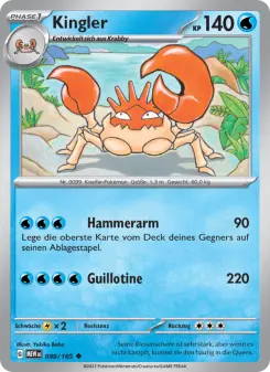 Pokémon-Karte Kingler 099/165