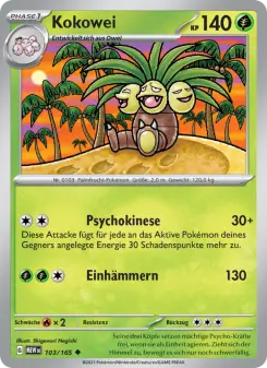 Pokémon-Karte Kokowei 103/165