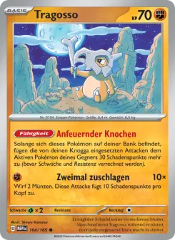 Pokémon-Karte Tragosso 104/165