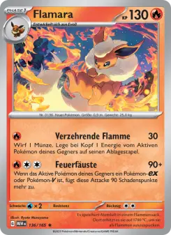 Pokémon-Karte Flamara 136/165