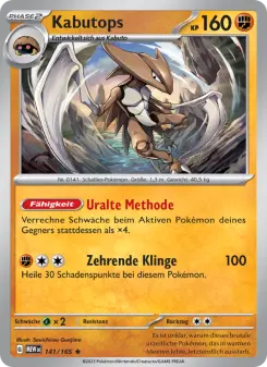 Pokémon-Karte Kabutops 141/165