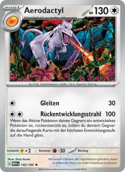 Pokémon-Karte Aerodactyl 142/165