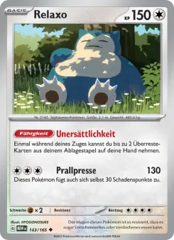 Pokémon-Karte Relaxo 143/165
